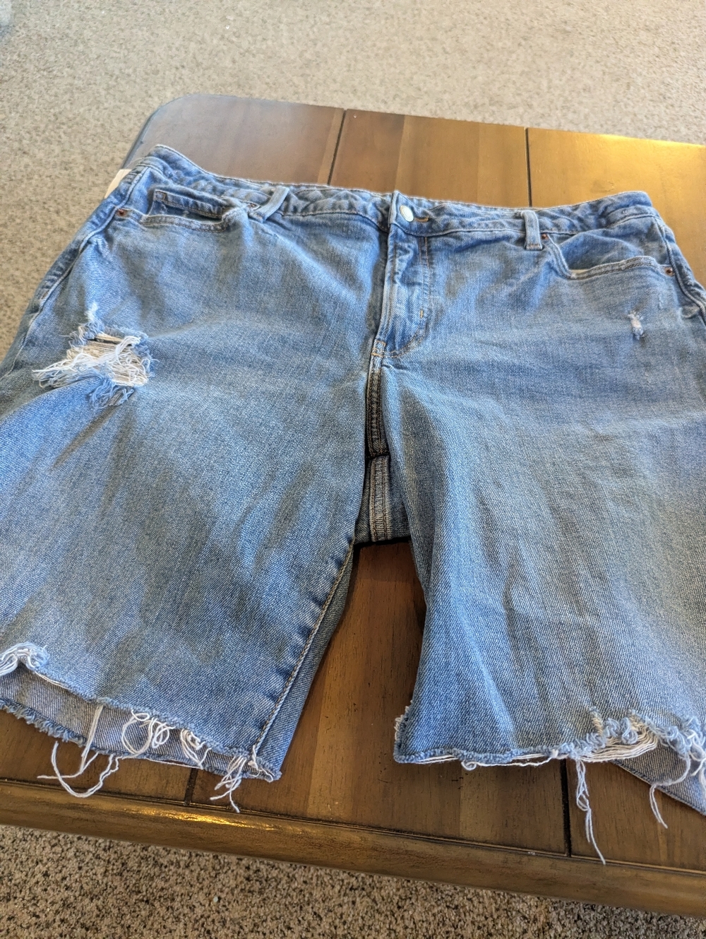 Old Navy Light Blue High-Rise Loose Denim Shorts